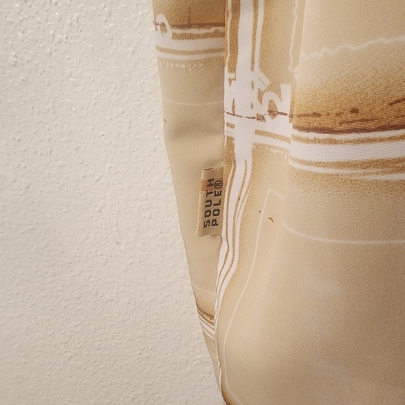 South Pole Hip Hop Camp Plaid Logo Tan Short Sleeve Shirt Mens XL - Picture 7 of 8